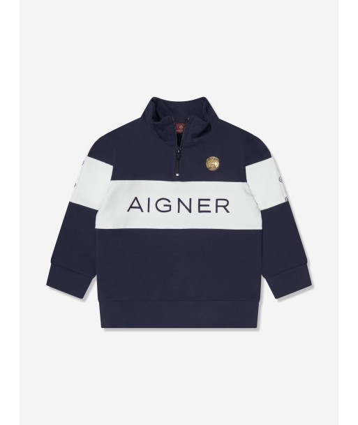 Aigner Boys Logo Sweatshirt in Navy ou a consommer sur place