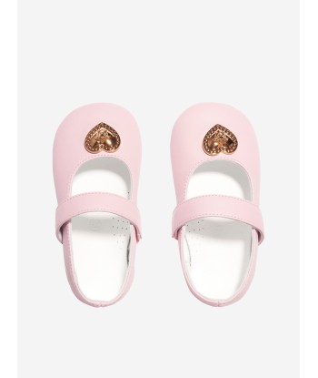 Versace Baby Girls Leather Pre Walker Shoes in Pink chez Cornerstreet bien 