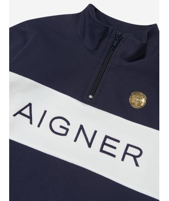 Aigner Boys Logo Sweatshirt in Navy ou a consommer sur place