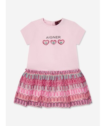 Aigner Baby Girls Logo Dress in Pink sur le site 