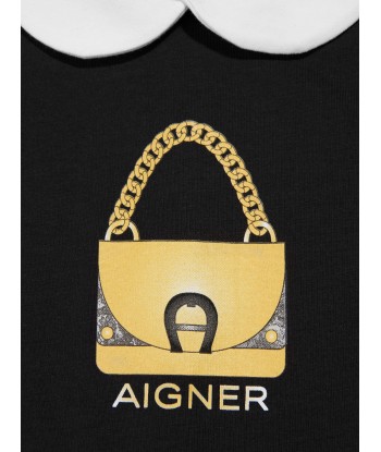 Aigner Baby Girls Bag Print Dress in Black en stock