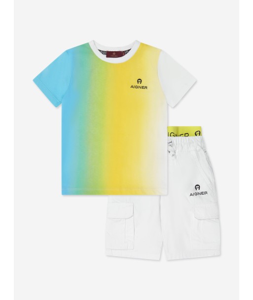 Aigner Boys T-Shirt And Shorts Set in Blue Le MVP de beaucoup