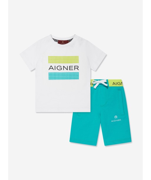 Aigner Baby Boys T-Shirt And Shorts Set in White prix pour 