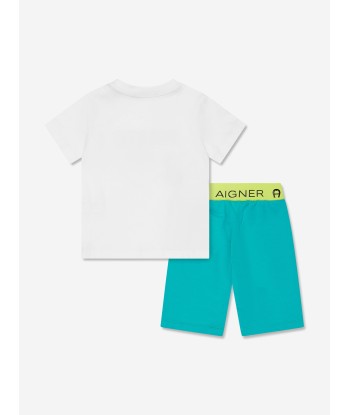 Aigner Baby Boys T-Shirt And Shorts Set in White prix pour 