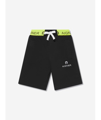 Aigner Boys T-Shirt And Shorts Set in Black en stock