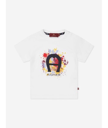 Aigner Baby Boys T-Shirt And Shorts Set in White des créatures d'habitude