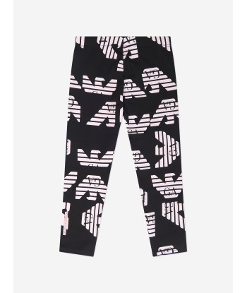 Emporio Armani Girls Logo Leggings in Black en ligne des produits 