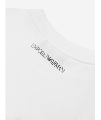 Emporio Armani Girls Logo T-Shirt in White Profitez des Offres !