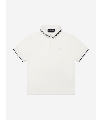 Emporio Armani Boys Logo Polo Shirt in White acheter en ligne