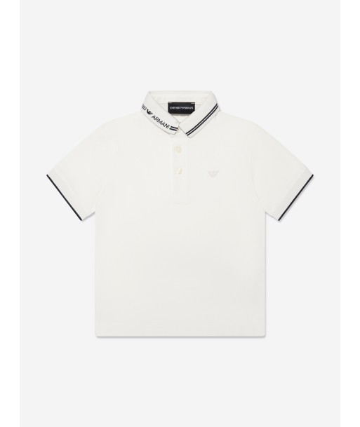 Emporio Armani Boys Logo Polo Shirt in White acheter en ligne