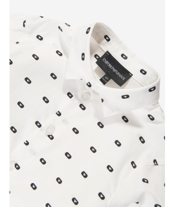 Emporio Armani Boys Logo Shirt in White de pas cher