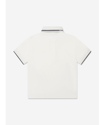 Emporio Armani Boys Logo Polo Shirt in White acheter en ligne