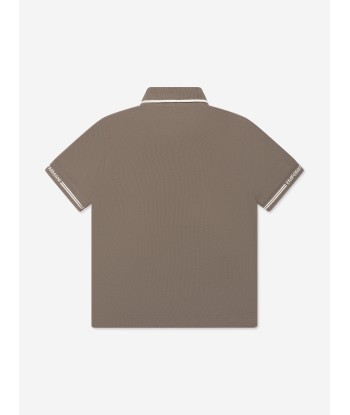 Emporio Armani Boys Logo Polo Shirt in Brown Découvrez la collection