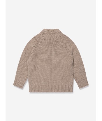 Emporio Armani Boys Wool Knitted Jumper in Brown basket pas cher