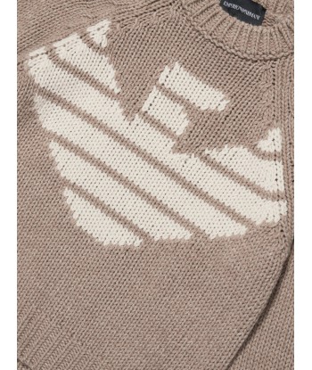 Emporio Armani Boys Wool Knitted Jumper in Brown basket pas cher