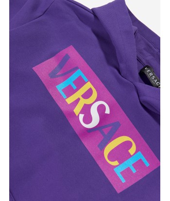 Versace Girls Logo Hoodie in Purple livraison et retour toujours gratuits