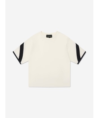 Emporio Armani Boys Branded T-Shirt in Ivory Voir les baskets