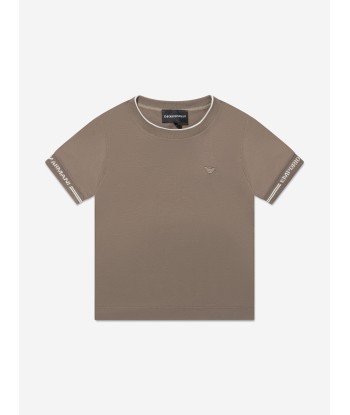 Emporio Armani Boys Log T-Shirt in Brown sur le site 