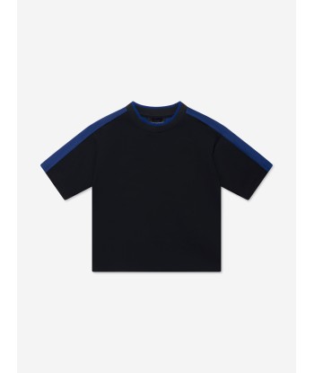 Emporio Armani Boys Branded T-Shirt in Navy les ligaments