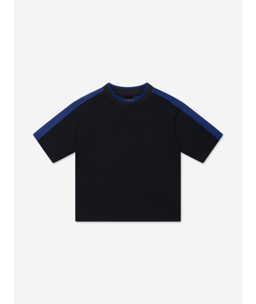 Emporio Armani Boys Branded T-Shirt in Navy les ligaments