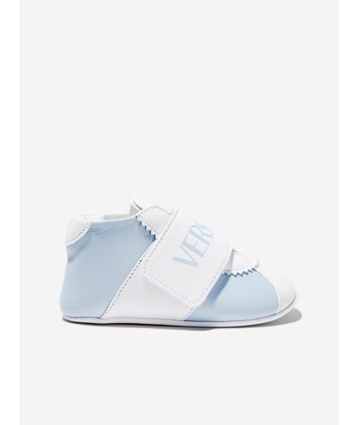 Versace Baby Leather Pre Walker Trainers in Blue Le MVP de beaucoup