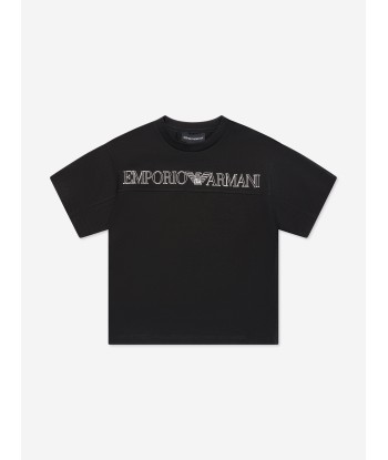 Emporio Armani Boys Logo T-Shirt in Black destockage