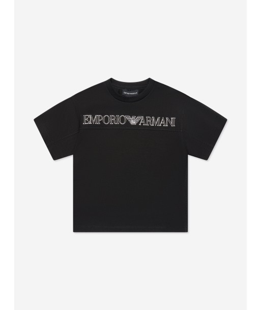 Emporio Armani Boys Logo T-Shirt in Black destockage