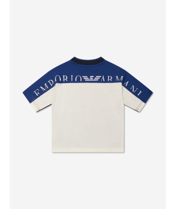 Emporio Armani Boys Branded T-Shirt in Navy les ligaments