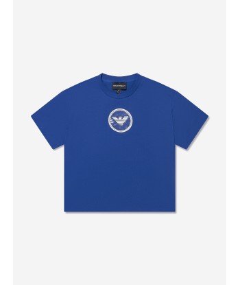 Emporio Armani Boys Logo T-Shirt in Blue la chaussure