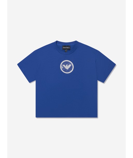 Emporio Armani Boys Logo T-Shirt in Blue la chaussure