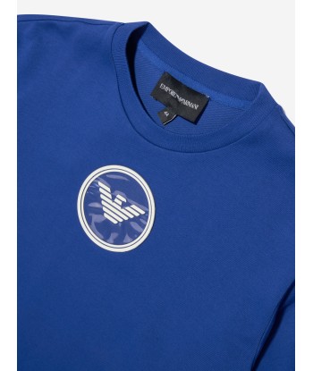 Emporio Armani Boys Logo T-Shirt in Blue la chaussure