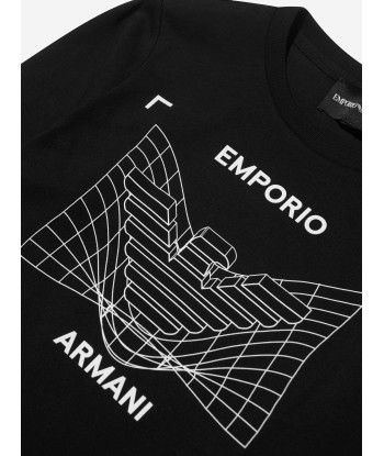 Emporio Armani Boys Long Sleeve T-Shirt in Black pas cher