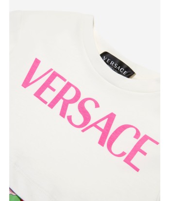 Versace Girls Floral Jersey Dress in White à prix réduit toute l'année