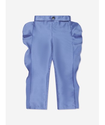 Mama Luma Girls Ruffle Trousers in Blue ou a consommer sur place