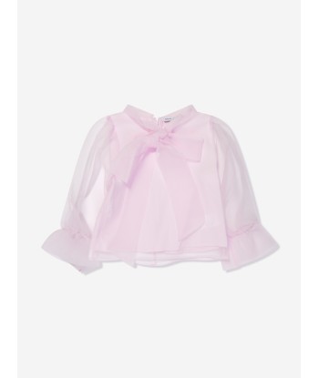 Mama Luma Girls Organza Bow Blouse And Skirt Set in Pink vente chaude votre 