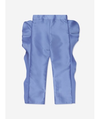 Mama Luma Girls Ruffle Trousers in Blue ou a consommer sur place