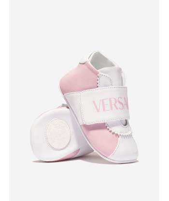 Versace Baby Girls Leather Pre Walker Trainers in Pink JUSQU'A -70%! 