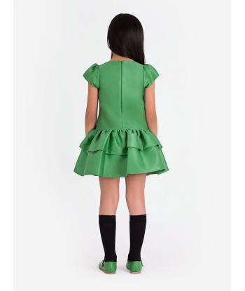 Mama Luma Girls Layered Bow Dress in Green vente chaude votre 