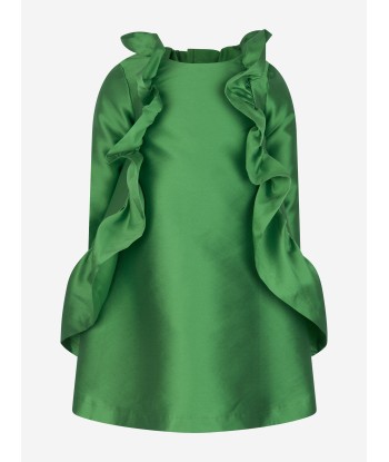 Mama Luma Girls Flared Ruffles Dress in Green 2024