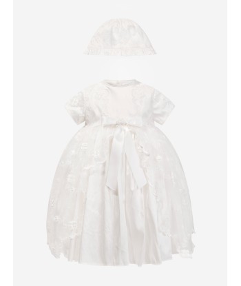 Sarah Louise Baby Girls Christening Dress And Bonnet in Ivory En savoir plus