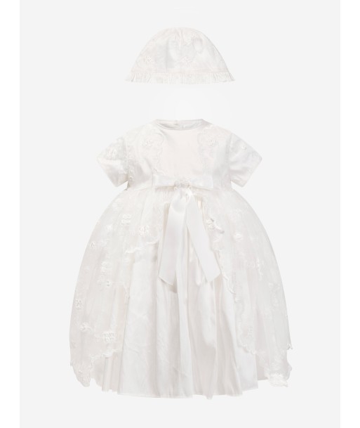 Sarah Louise Baby Girls Christening Dress And Bonnet in Ivory En savoir plus