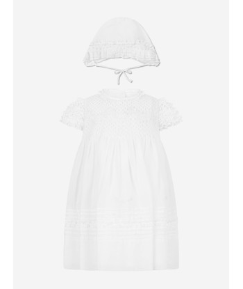 Sarah Louise Baby Girls Dress And Bonnet in Ivory le concept de la Pate a emporter 