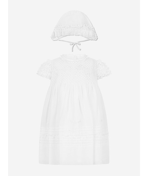 Sarah Louise Baby Girls Dress And Bonnet in Ivory le concept de la Pate a emporter 