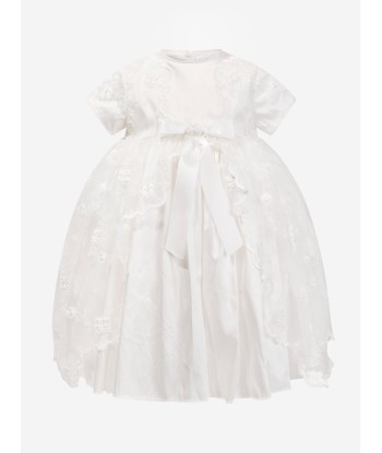 Sarah Louise Baby Girls Christening Dress And Bonnet in Ivory En savoir plus