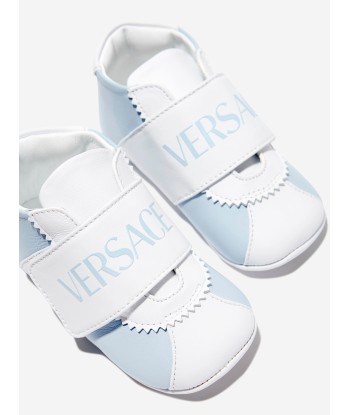 Versace Baby Leather Pre Walker Trainers in Blue Le MVP de beaucoup