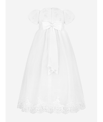 Sarah Louise Baby Girls Christening Robe And Bonnet in White de France