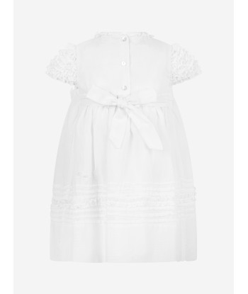 Sarah Louise Baby Girls Dress And Bonnet in Ivory le concept de la Pate a emporter 