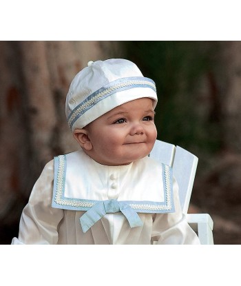 Sarah Louise Baby Boys Romper And Hat in Ivory votre