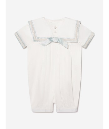 Sarah Louise Baby Boys Romper And Hat in Ivory votre