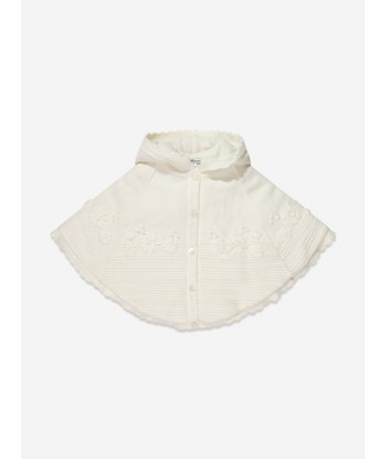 Sarah Louise Girls Hooded Poncho in Ivory de la marque